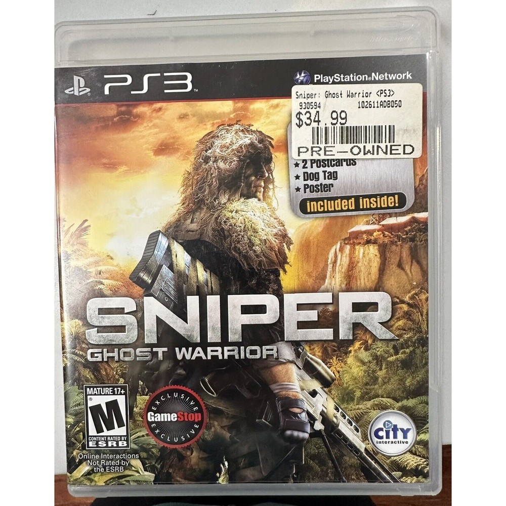 Sniper:‎ Ghost Warrior Sony Playstation 3 PS3 Game Black Label